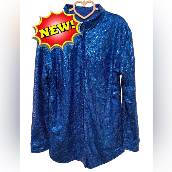 SEQUIN ROYAL BLUE TOP NWOT - Picture 5 of 5